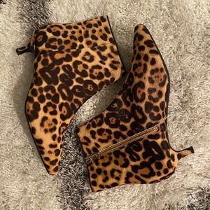 Leopard-Print Kitten Heel Ankle Booties